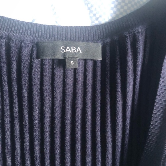 Navy Blue Saba Knit Style Dress. Size S - Picture 2 of 3